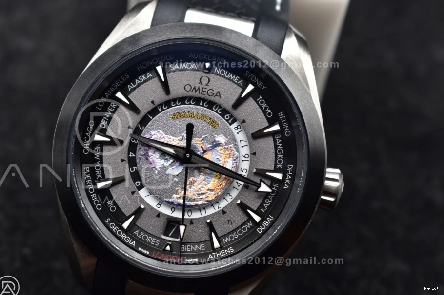 43mm VSF Edition A8938 Terra GMT Aqua Bracelet Worldtimer 1:1 Super on Best Clone SS Titanium 1217